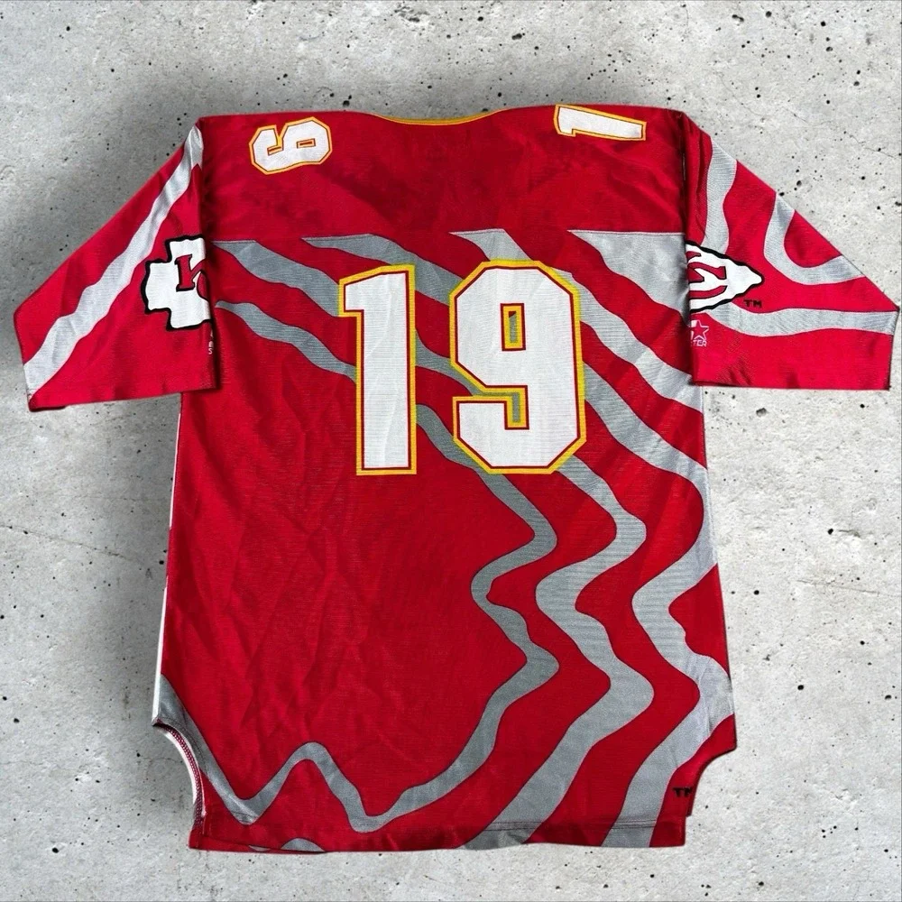 Vintage Starter Kansas City Chiefs AOP Logo‎ Jersey Men's Large 90s - Picture 2 of 5